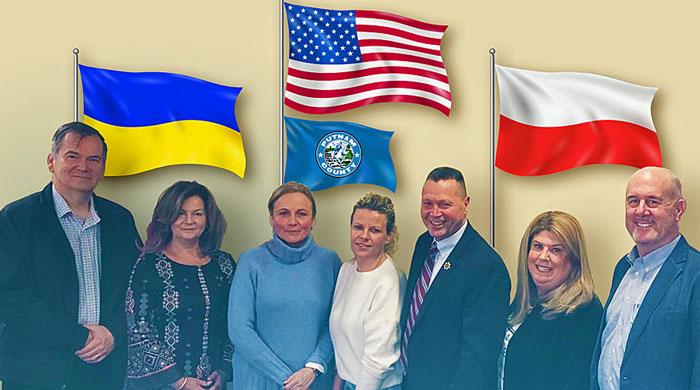 Zespoły rządu powiatu Putnam z Polonią na rzecz uchodźców ukraińskich