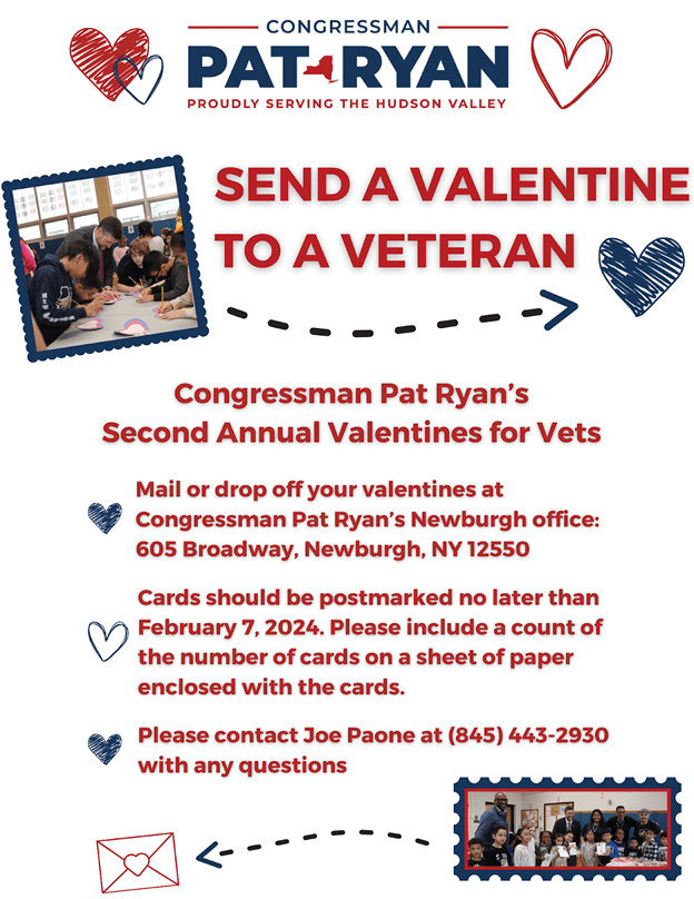 Congressman Pat Ryan Kicks Off Second Annual Valentines For Vets   ValentinesforVets 