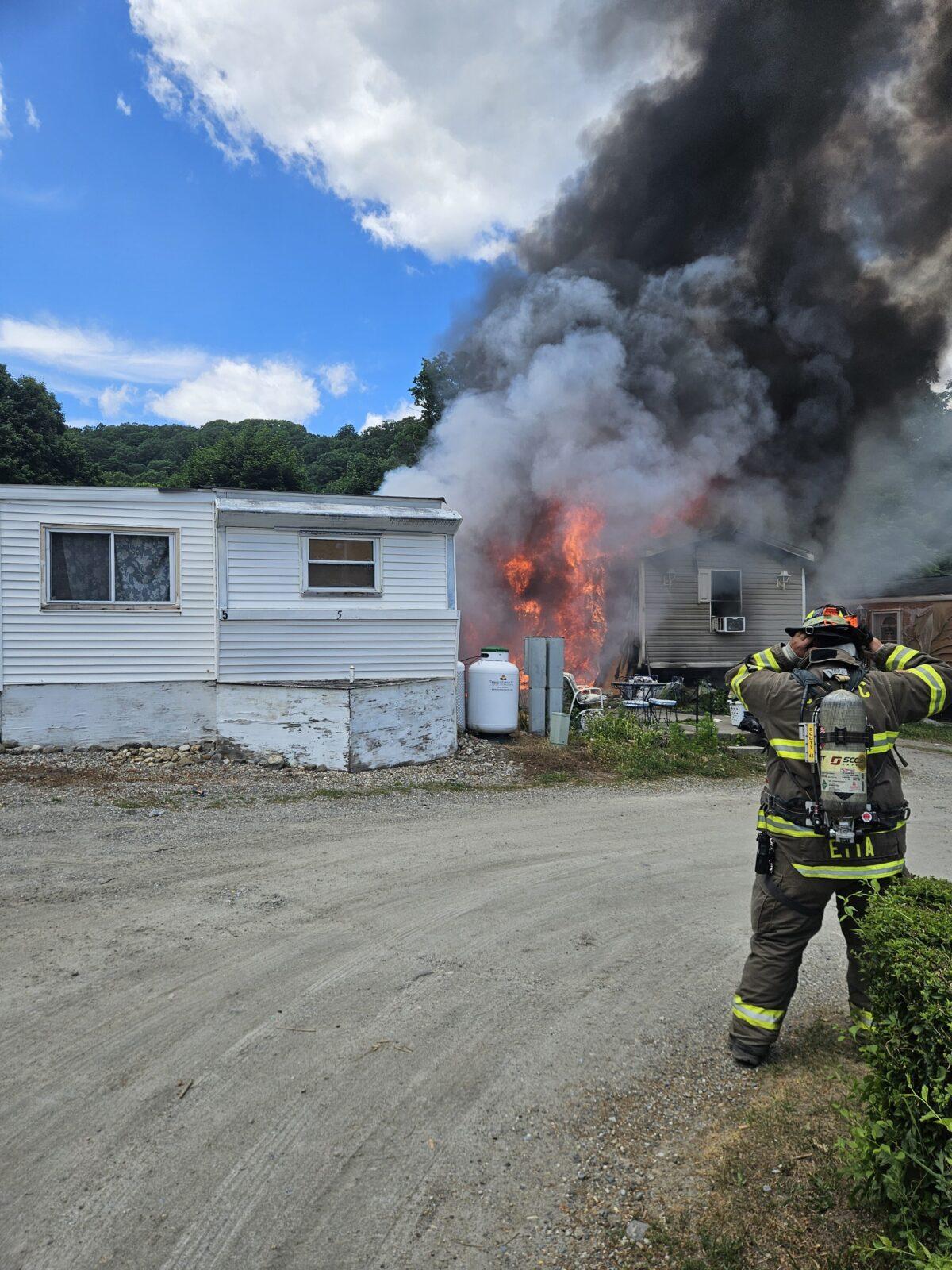 Trailer homes destroyed at Cold Spring mobile home park